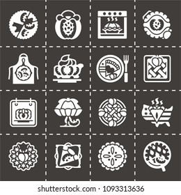 Vector National Peach Pie Day icon set