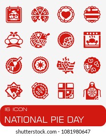 Vector National Pie Day icon set