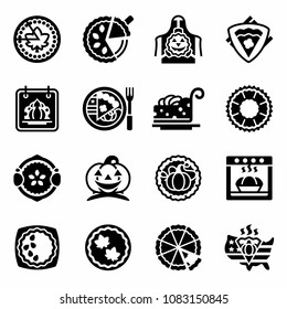 Vector National Pumkin Pie Day Icon Set