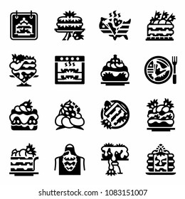 Vector National Strawberry Shortcake Day icon set