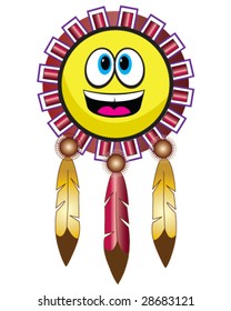 vector native american indian emoticon dream catcher