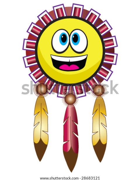 Vector Native American Indian Emoticon Dream Stock Vector (Royalty Free
