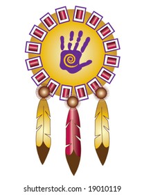 vector native american indian medicine shield