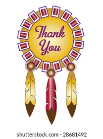 vector native american indian medicine shield with "thank you"