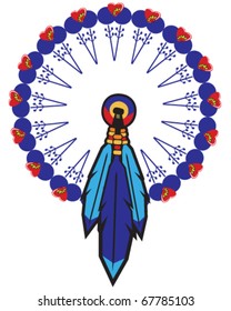Vector Native American Indian Medicine Shield