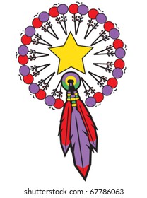 Vector Native American Indian Medicine Shield
