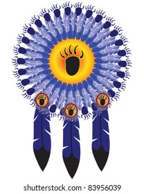vector native american indian medicine shield