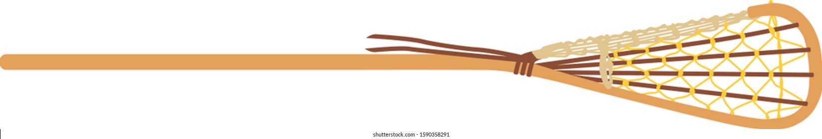 A vector of a Native American style lacrosse stick.