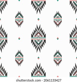 Vector native aztec with small triangle shape seamless pattern background. Ethnic tribal modern vintage color design. Use for fabric, textile, interior decoration elements, upholstery, wrapping.