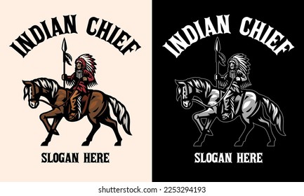 vector of Native Indian Chief Mascot