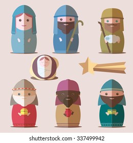 Vector Nativity Christian illustration