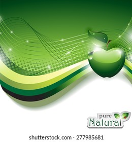 Vector Natural Abstract Background with Shiny Apple