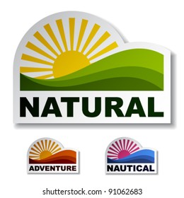 vector natural adventure nautical stickers