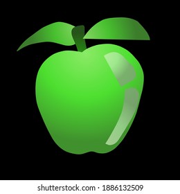 Vector Natural Apple On Illustration Image