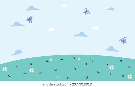 Vector natural background with flowers background.