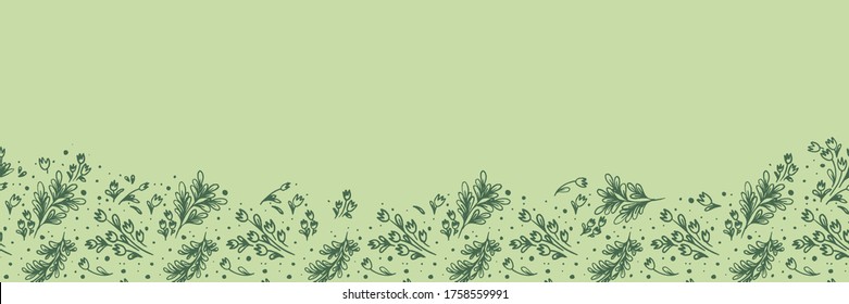 Vector natural banner template with flower pattern. Tulip seamless pattern with floral Illustrations for florist store, cosmetic label design. Beauty banner design. Tulip background. Organic ornament.