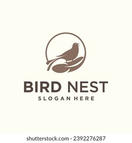 	
vector natural birds nest logo natural root and leaf birds nest logo