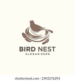 	
vector natural birds nest logo natural root and leaf birds nest logo