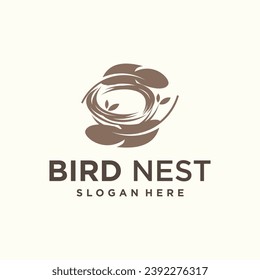 	
vector natural birds nest logo natural root and leaf birds nest logo