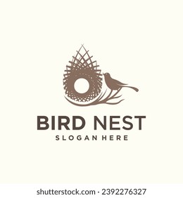 	
vector natural birds nest logo natural root and leaf birds nest logo