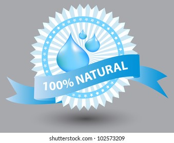 Vector natural blue label illustration