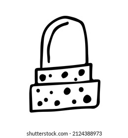 Vector natural deodorant in doodle style on a white background is isolated. Environmentally friendly antiperspirant