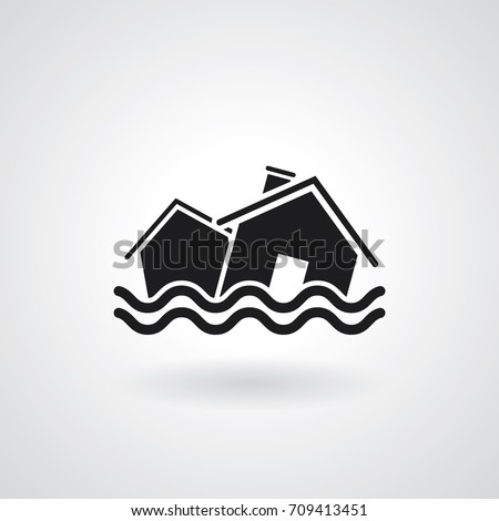 Vector natural disaster. Flood icon