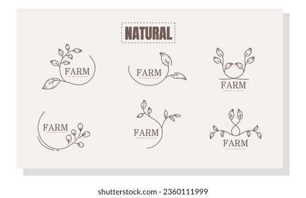Vector natural eco product stamp brand logo for nature and healthy product brand logo set vector