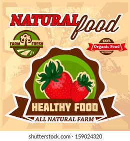Vector Natural Food Poster Design.