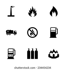 Vector Natural Gas Icon Set On White Background