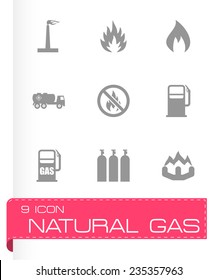 Vector Natural Gas Icon Set On Grey Background