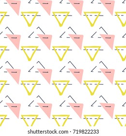 Vector natural geometric business pattern. Chic plaid repetition decoration. Border abstract triangle elements with geometry shapes. Powder poly print