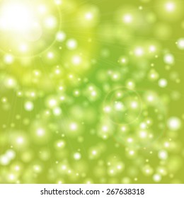 Vector natural green blurred background.