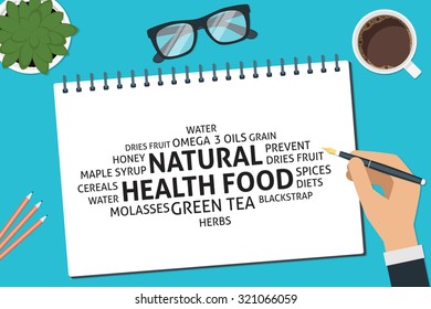 vector natural health food concept,template