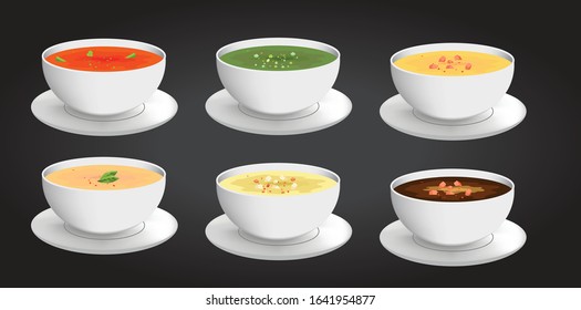 vector natural and healthy soup