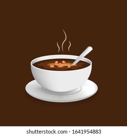 vector natural and healthy soup