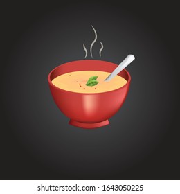 vector natural and healthy soup