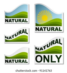 vector natural landscape stickers