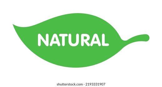 Vector Natural Leaf Label on White Background