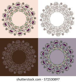 Vector Natural Mandala Ornamental Isolated set
