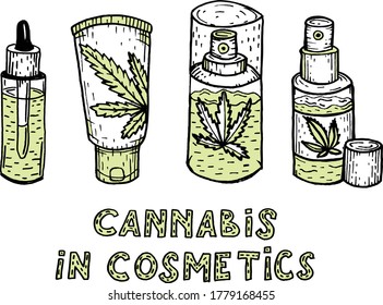 Vektornatürliche Marijuana. Cannabis.
Cannabis-Blatt-Droge Marihuana Kräuterhintergrund. 

