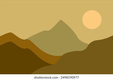 vector natural mountain scenery. flat abstract design.