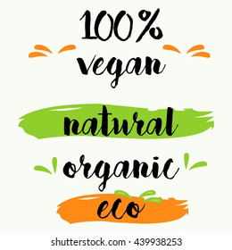 Vector of natural and organic banner symbol or icon, organic poster