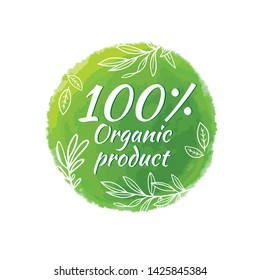 Vector natural, organic food, bio, eco labels and shapes on white background. 