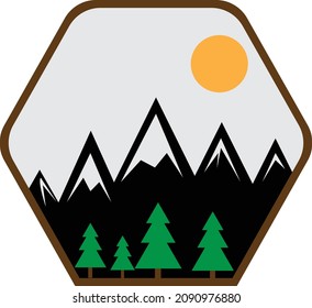 Vector Natural park logo. Logo for camping and mountaineering. It can also be used for travel and outdoor purposes.