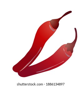Vector Natural Red Chili On Illustration Image Perfect For Kids Education Brochures etc
