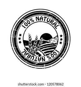 Vector natural rubber stamp, pure nature