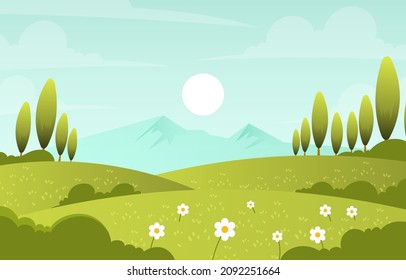 Vector natural scenery illustration background