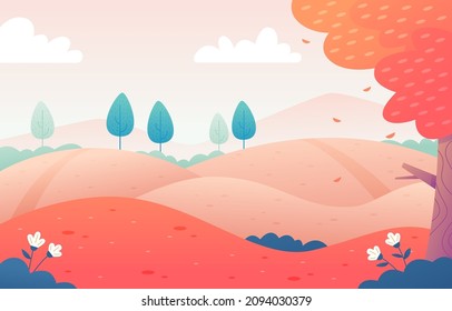 Fondo de la ilustración del paisaje natural vectorial