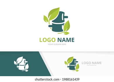 Vector natural spine logo. Green spinal diagnostic center logotype design.